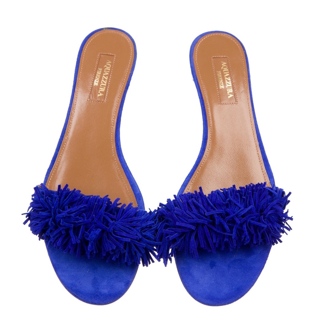 Aquazzura Suede Slides